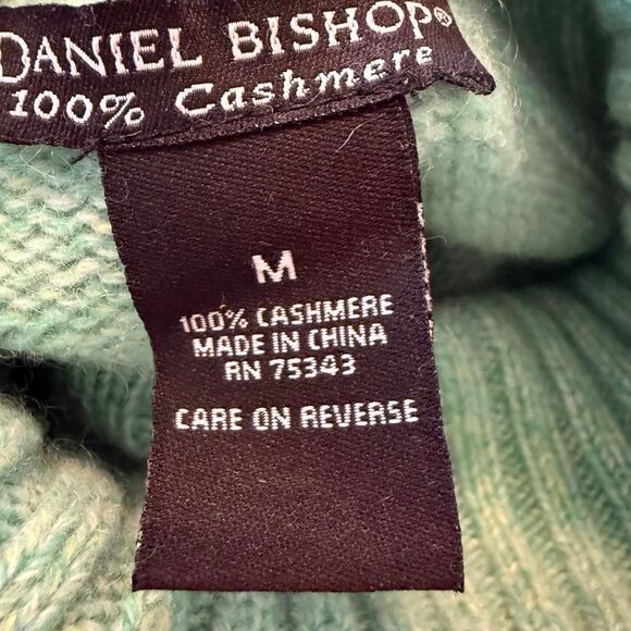 Daniel Bishop Light Green Cashmere Turtleneck Sweater Sz S Preppy, Collegiate - Picture 10 of 12
